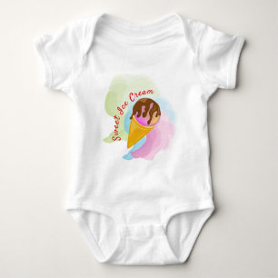 Colourful sweet ice cream in a cone baby bodysuit