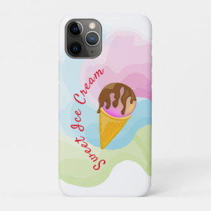 Colourful sweet ice cream in a cone iPhone 11 pro case