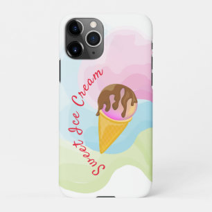 Colourful sweet ice cream in a cone iPhone 11Pro case