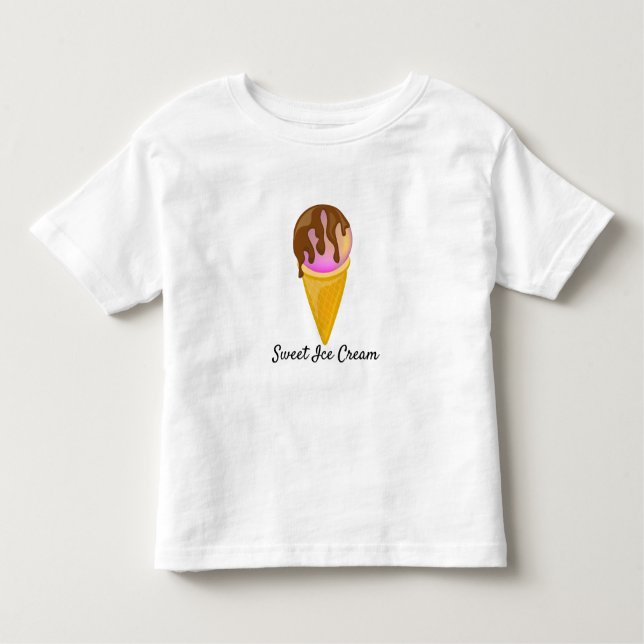 Colourful sweet ice cream in a cone toddler T-Shirt (Front)