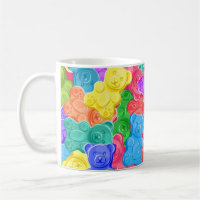 Colourful sweet jelly bears, gummy candies. Seamle