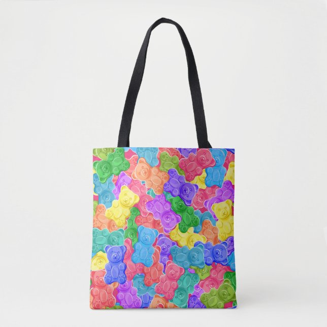 Colourful sweet jelly bears, gummy candies. Seamle Tote Bag (Front)