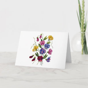 Colourful Sweet Peas Holiday Card