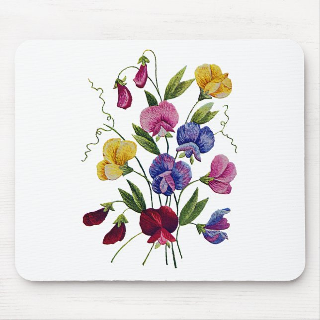 Colourful Sweet Peas Mouse Pad (Front)