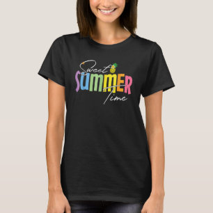 Colourful Sweet Summer Time Graphic Pineapple Vac T-Shirt