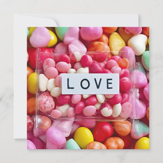 Colourful Sweetheart Candy Love Valentine's Presen Card (Front)
