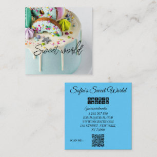 Colourful Sweets Qr Code Modern Square Business Card