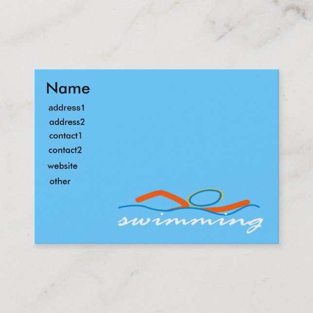 Colourful Swim Symbol Business Card (Front)