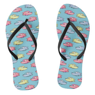 Colourful swimming happy fish thongs