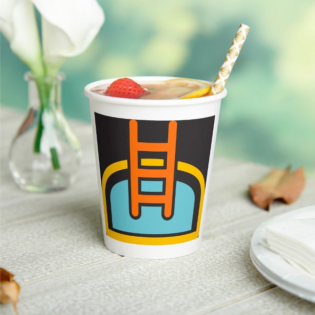 Colourful Swimming Pool Icon Paper Cups (Creator Uploaded)