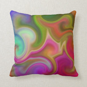 Colourful Swirl Abstract Cushion