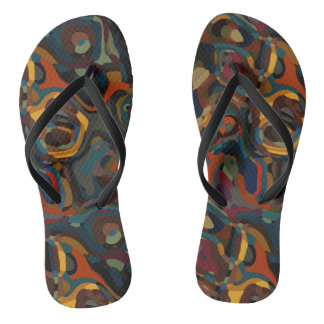 colourful swirl abstract thongs