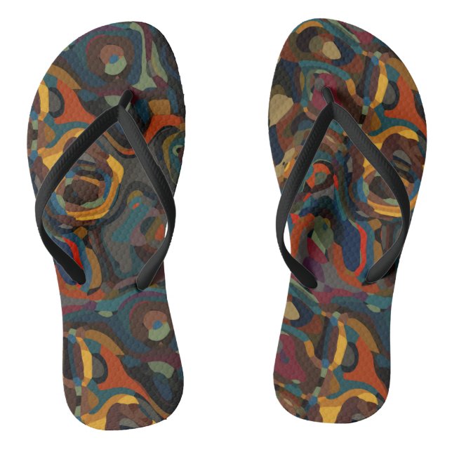 colourful swirl abstract thongs (Footbed)