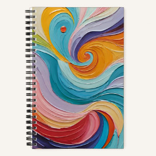 Colourful swirl art pattern notebook