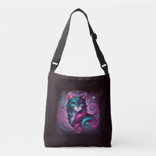 Colourful Swirl Cat Crossbody Bag