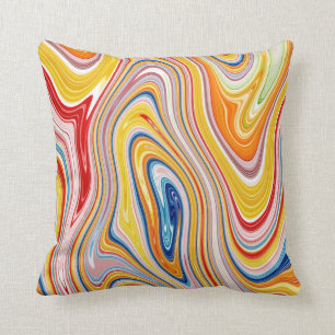 Colourful Swirl Effect Throw Pillow