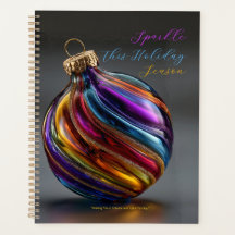 Colourful Swirl Glass Ornament Sparkle Holiday