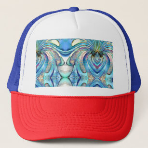 Colourful swirl leaves of exotic flower  trucker hat