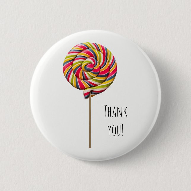 Colourful Swirl Lollipop Button (Front)