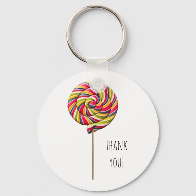 Colourful Swirl Lollipop Keychain (Front)