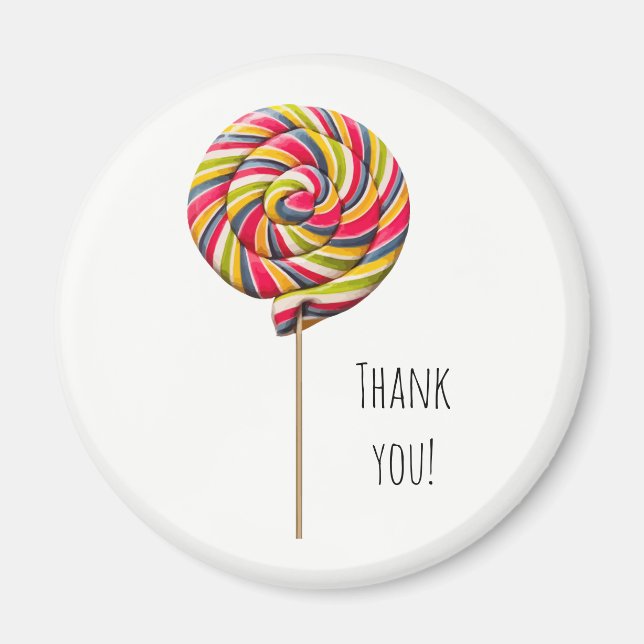 Colourful Swirl Lollipop Magnet (Front)