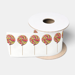 Colourful Swirl Lollipop Ribbon - 3'' Satin Ribbon