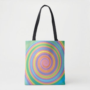 Colourful swirl pattern tote bag