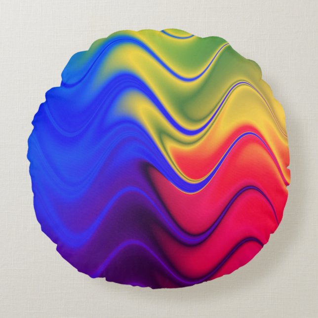 Colourful Swirl Print Throw Pillow (Front)
