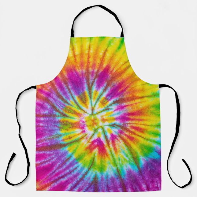 Colourful Swirl Tie-Dye Abstract. Apron (Front)