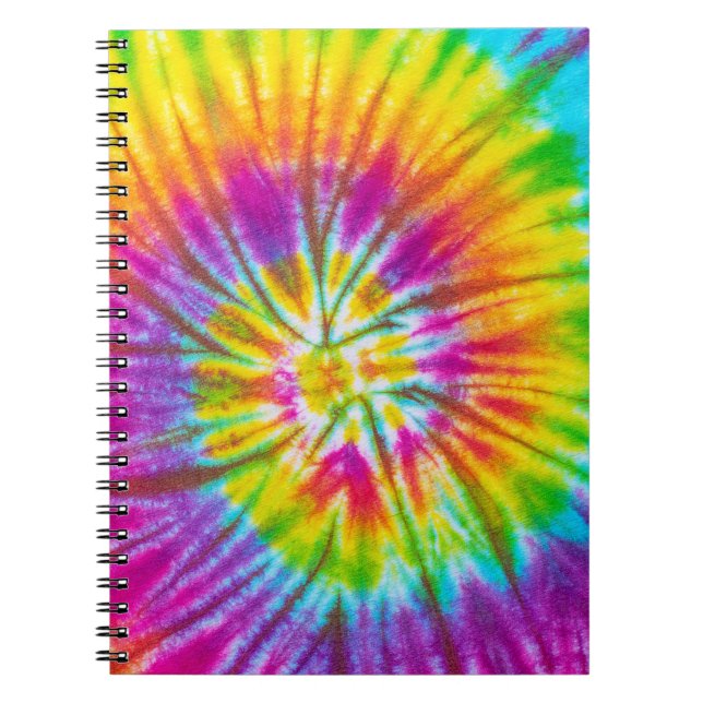 Colourful Swirl Tie-Dye Abstract. Notebook (Front)