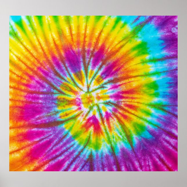 Colourful Swirl Tie-Dye Abstract. Poster (Front)