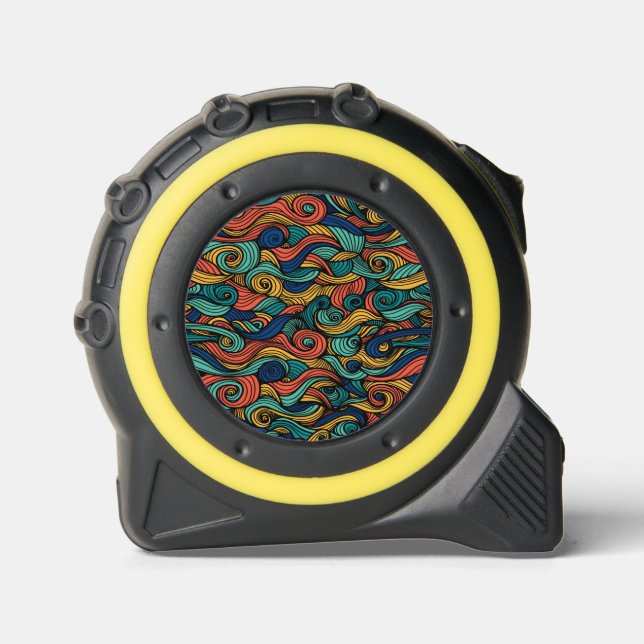 Colourful Swirling Pattern Art Tape Measure 1 (Front)