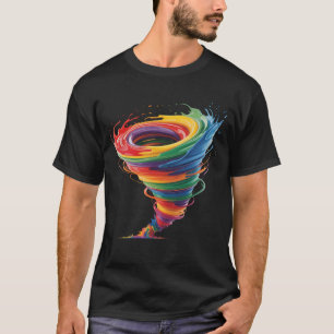 Colourful Swirling Rainbow Tornado Vibrant Abstrac T-Shirt