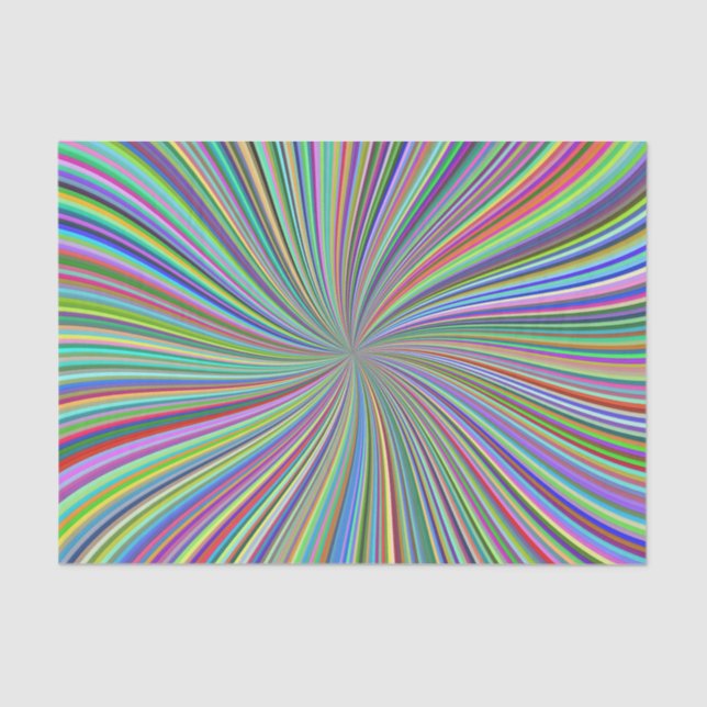 Colourful Swirling Ribbons Optical Spiral Art Tissue Paper (Front)