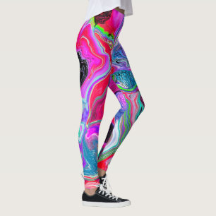 Colourful Swirls Abstract Fluid Art    Leggings