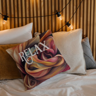 Colourful Swirls Abstract, Inspirational Cushion