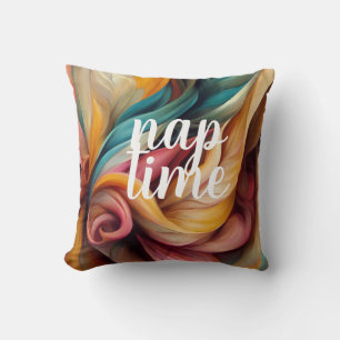 Colourful Swirls Abstract, Nap Time Throw Pillow