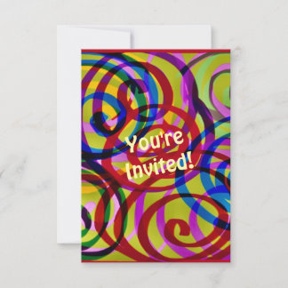 Colourful Swirls Invitation