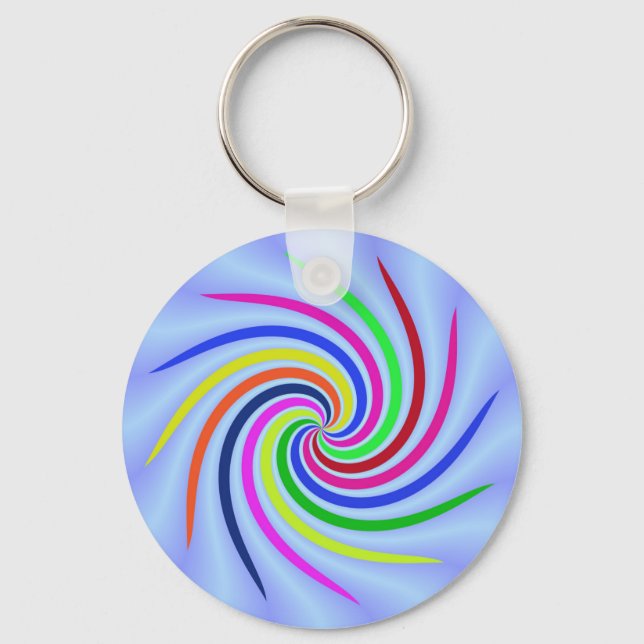 Colourful Swirls Key Ring (Front)