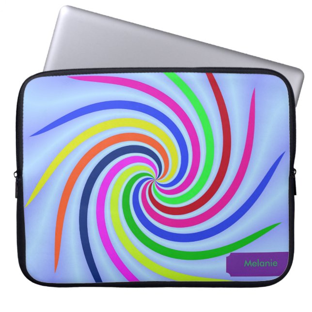 Colourful Swirls Laptop Sleeve (Front)
