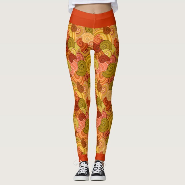 Colourful Swirls Leggings (Front)