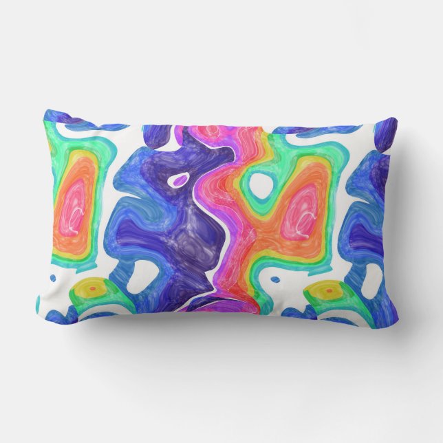 colourful swirls  lumbar cushion (Front)