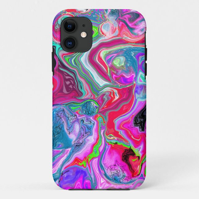 Colourful Swirls Marble Fluid Art Abstract Bubbles Case-Mate iPhone Case (Back)