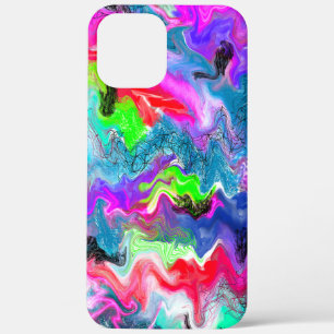 Colourful Swirls Marble Fluid Art Abstract Squiggl iPhone 12 Pro Max Case