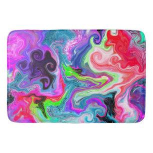 Colourful Swirls Marble Fluid Art Bath Mat