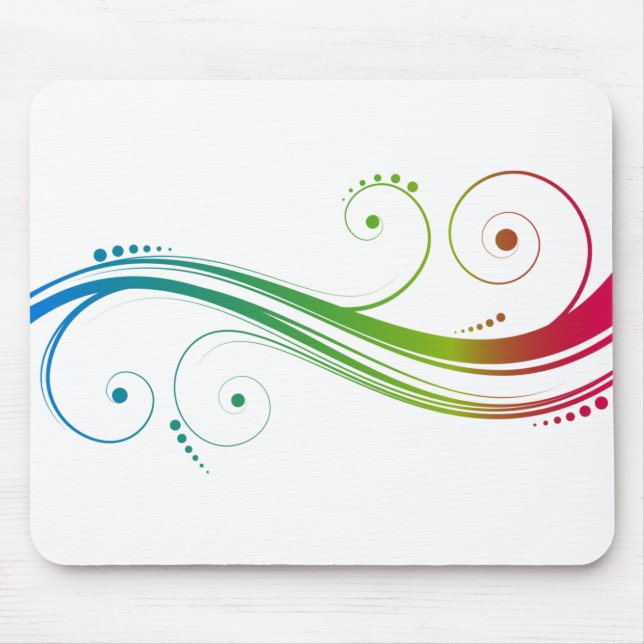 Colourful Swirls Mouse Pad (Front)