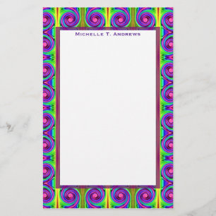 colourful swirls stationery