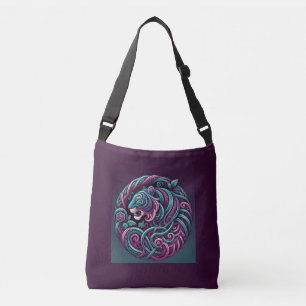 Colourful Swirly Tiger Crossbody Bag