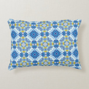 Colourful symmetrical seamless pattern, design in  decorative cushion