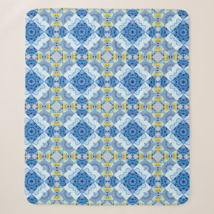 Colourful symmetrical seamless pattern, design in sherpa blanket